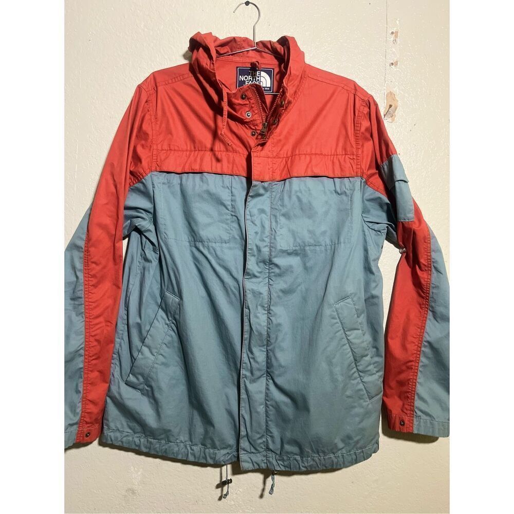 Vintage The North Face Full Zip Jacket Mens Medium Windbreaker Orange/ Gray